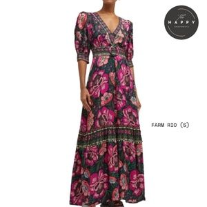NWT FARM Rio Flowers Garden Maxi Dress (S)